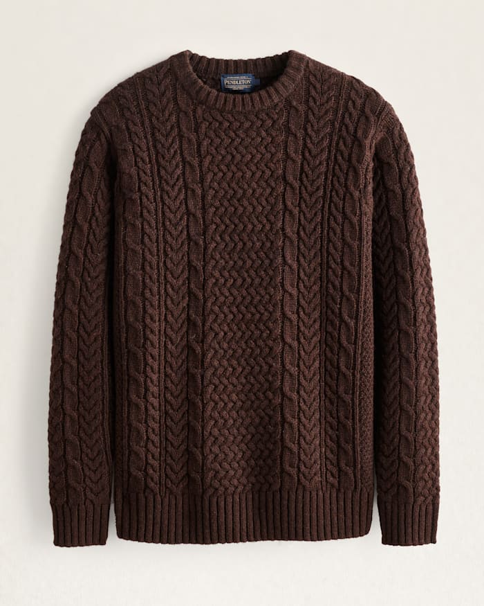 MEN'S SHETLAND COLLECTION FISHERMAN SWEATER